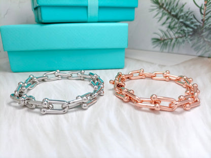 [Lumi Jewelry]HARDWEAR BRACELET PINK GOLD AND SILVER
