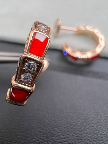 [Lumi Jewels]SERPENTI CARNELIAN PINK GOLD EARRINGS
