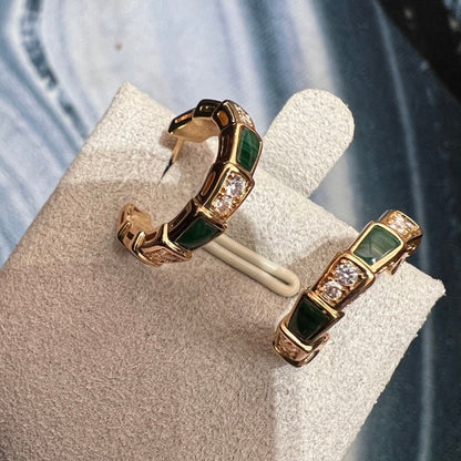 [Lumi Jewels]SERPENTI MALACHITE PINK GOLD EARRINGS