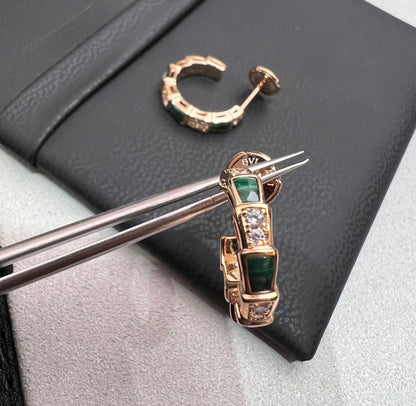 [Lumi Jewels]SERPENTI MALACHITE PINK GOLD EARRINGS