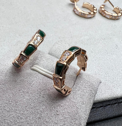 [Lumi Jewels]SERPENTI MALACHITE PINK GOLD EARRINGS