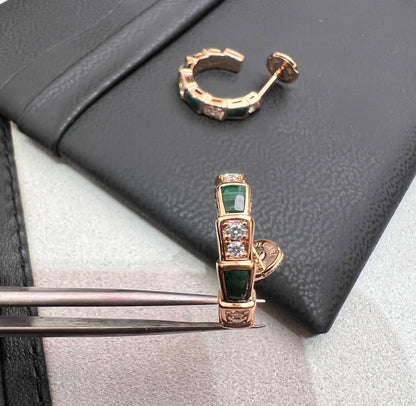 [Lumi Jewels]SERPENTI MALACHITE PINK GOLD EARRINGS