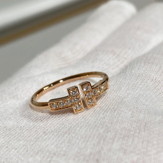 [Lumi Jewelry] WIRE RING DIAMOND PINK GOLD