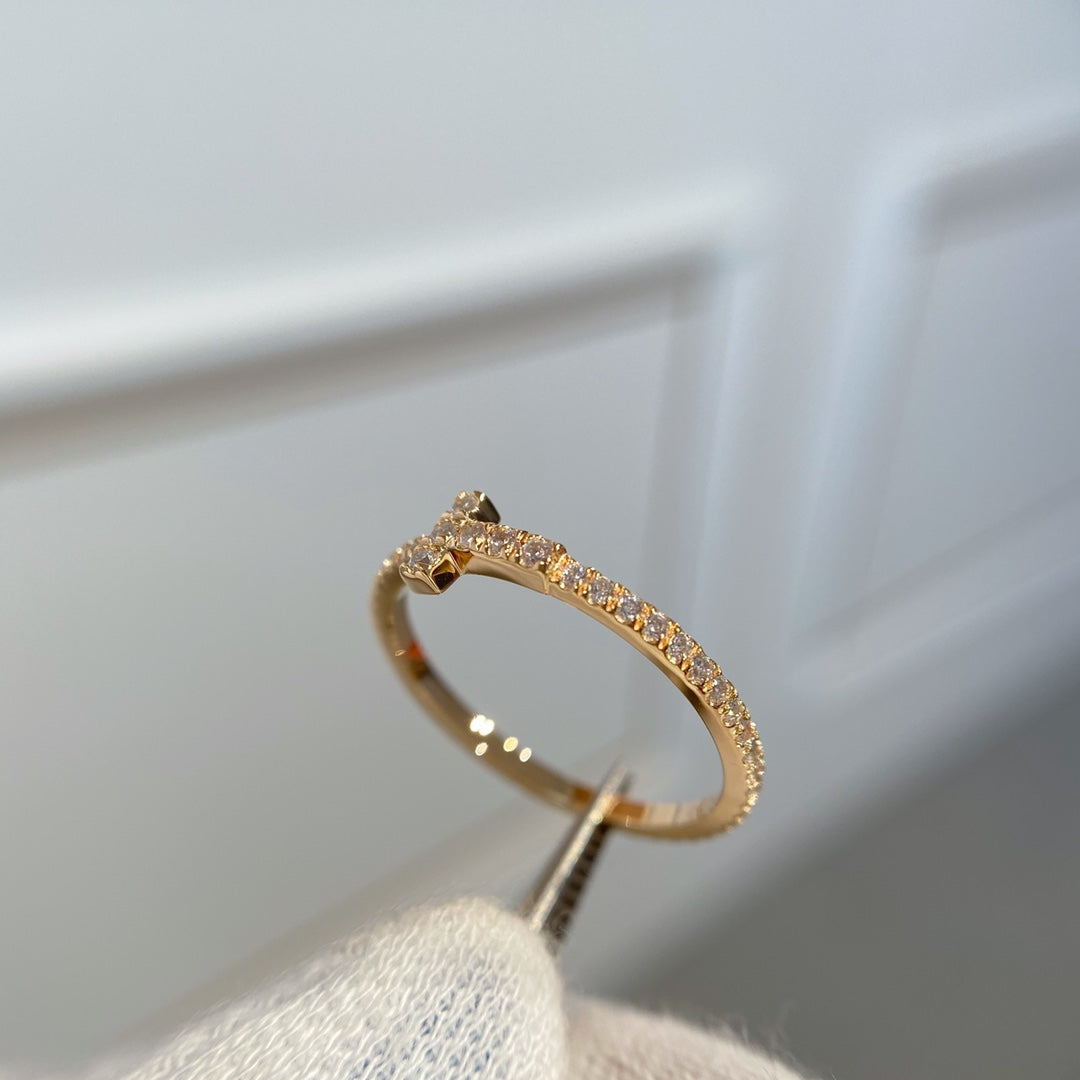 [Lumi Jewelry]T RING DIAMOND PINK GOLD