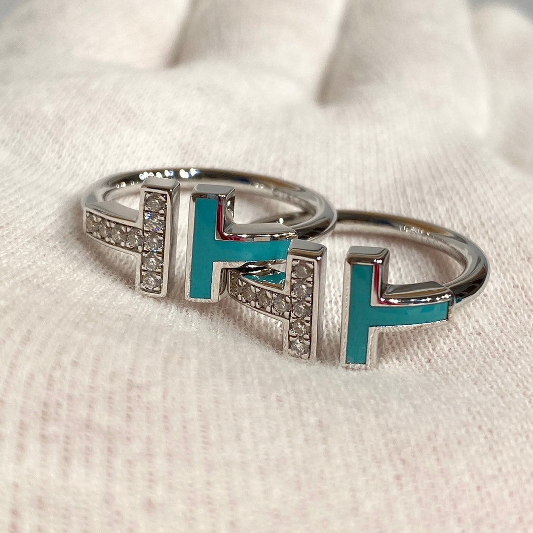 [Lumi Jewelry] WIRE TURQUOISE DIAMOND RING SILVER