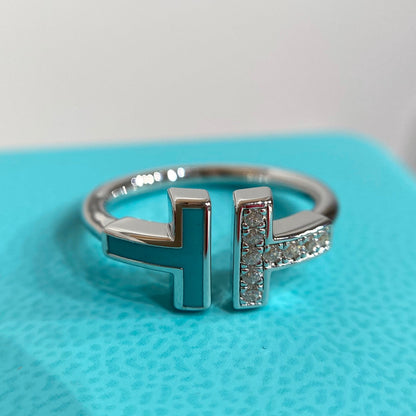 [Lumi Jewelry] WIRE TURQUOISE DIAMOND RING SILVER