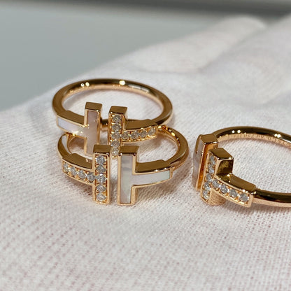 [Lumi Jewelry]T WIRE MOP DIAMOND RING PINK GOLD