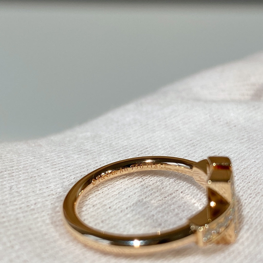[Lumi Jewelry]T WIRE MOP DIAMOND RING PINK GOLD