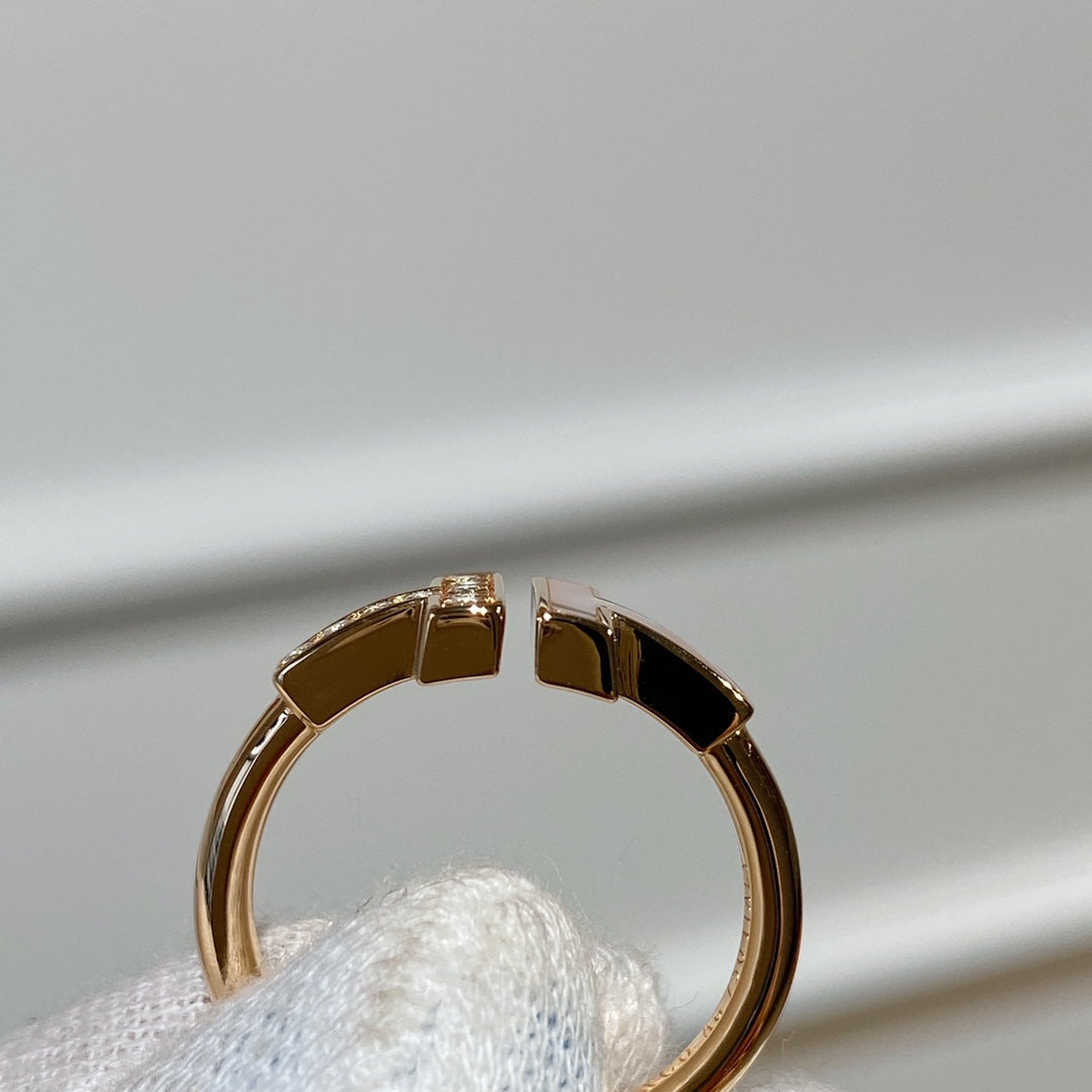 [Lumi Jewelry]T WIRE MOP DIAMOND RING PINK GOLD