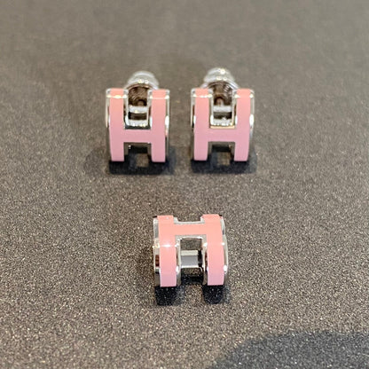 [Lumi Jewels]MINI POP H SILVER EARRINGS PINK