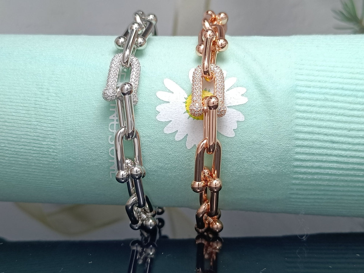 [Lumi Jewelry]HARDWEAR BRACELET PINK GOLD AND SILVER DIAMOND