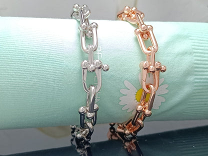 [Lumi Jewelry]HARDWEAR BRACELET PINK GOLD AND SILVER DIAMOND