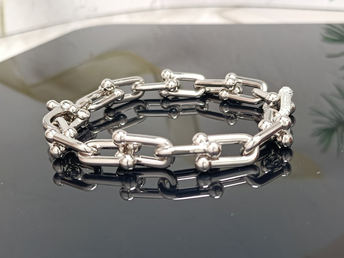 [Lumi Jewelry]HARDWEAR BRACELET PINK GOLD AND SILVER DIAMOND