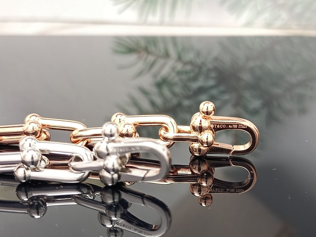 [Lumi Jewelry]HARDWEAR BRACELET PINK GOLD AND SILVER DIAMOND