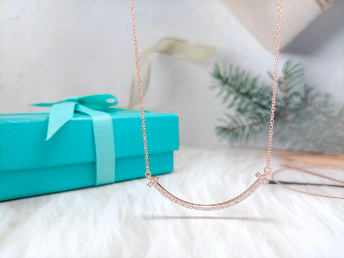 [Lumi Jewelry]BIG SMILE PEDANT DIAMOND NECKLACE