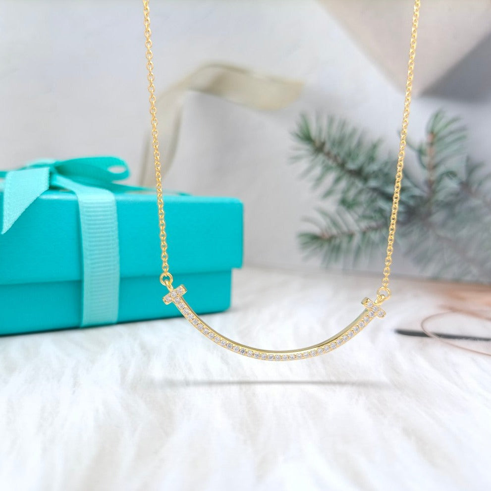 [Lumi Jewelry]BIG SMILE PEDANT DIAMOND NECKLACE