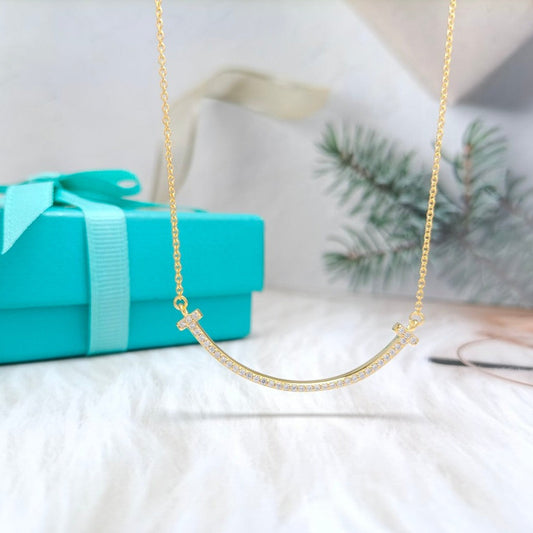 [Lumi Jewelry]BIG SMILE PEDANT DIAMOND NECKLACE