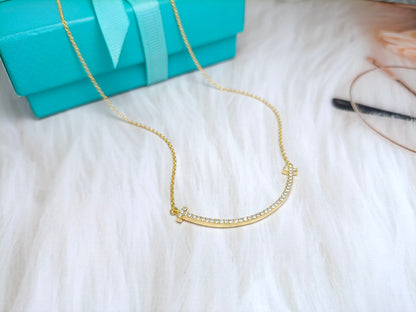 [Lumi Jewelry]BIG SMILE PEDANT DIAMOND NECKLACE