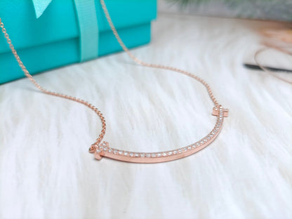 [Lumi Jewelry]BIG SMILE PEDANT DIAMOND NECKLACE