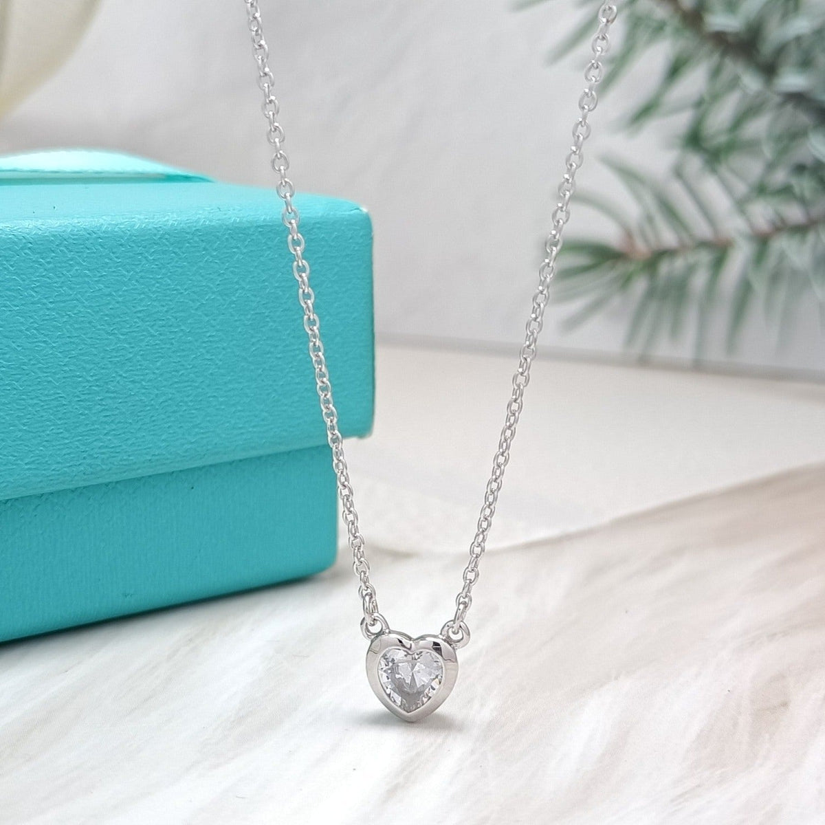 [Lumi Jewelry]HEART BIG DIAMOND NECKLACE