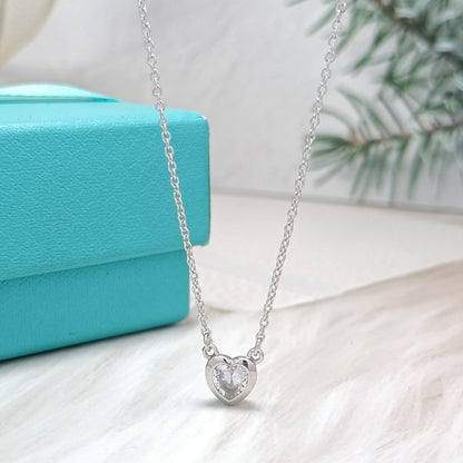 [Lumi Jewelry]HEART BIG DIAMOND NECKLACE