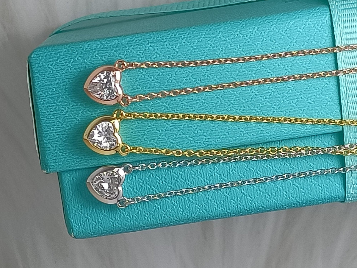 [Lumi Jewelry]HEART BIG DIAMOND NECKLACE