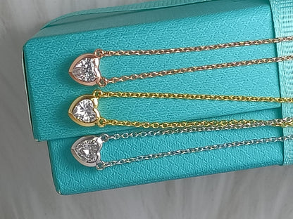 [Lumi Jewelry]HEART BIG DIAMOND NECKLACE