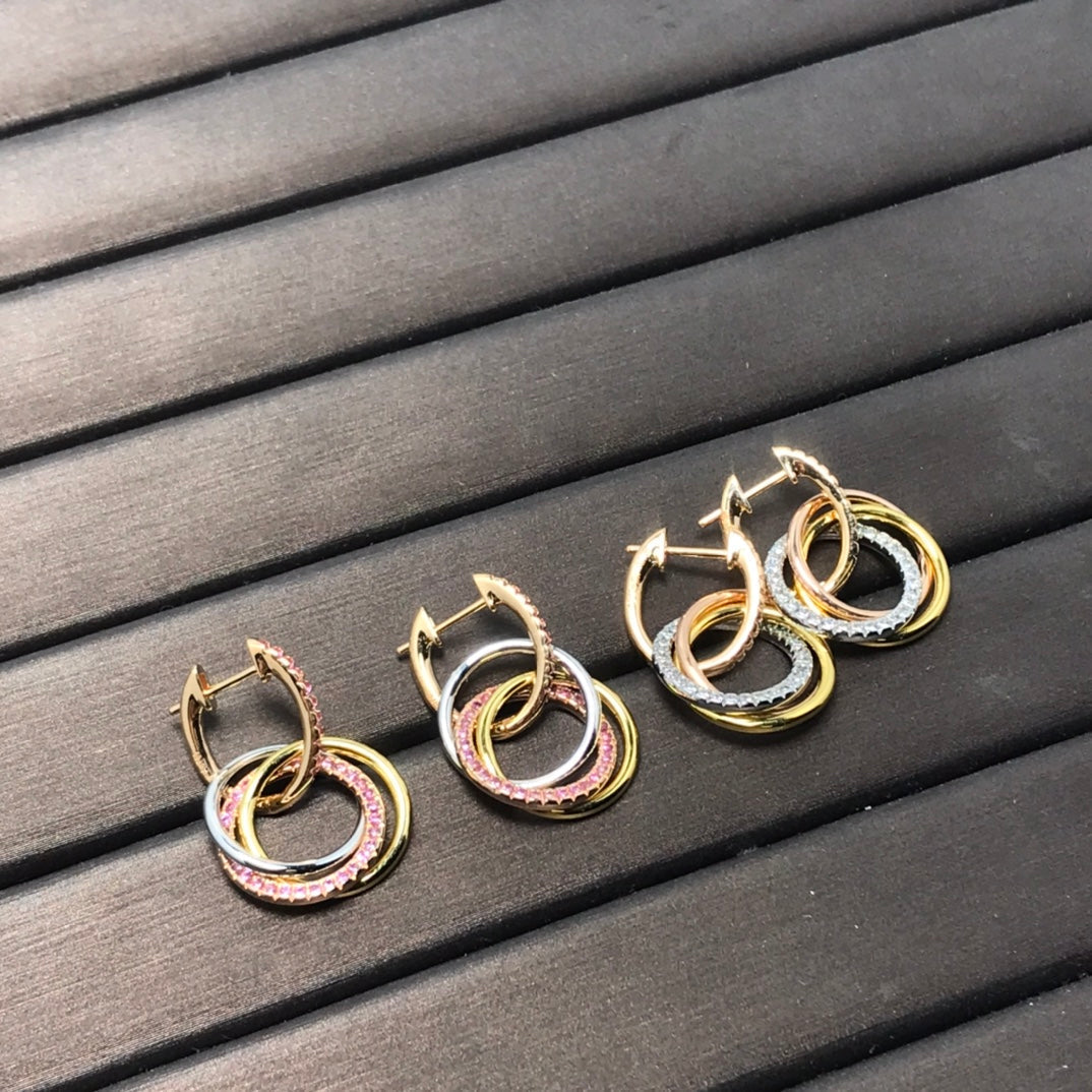 [Lumi Jewelry]TRINITY EARRINGS GOLD DIAMOND