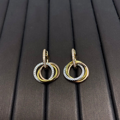 [Lumi Jewelry]TRINITY EARRINGS GOLD DIAMOND