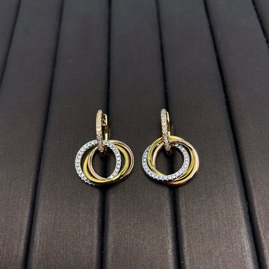 [Lumi Jewelry]TRINITY EARRINGS GOLD DIAMOND