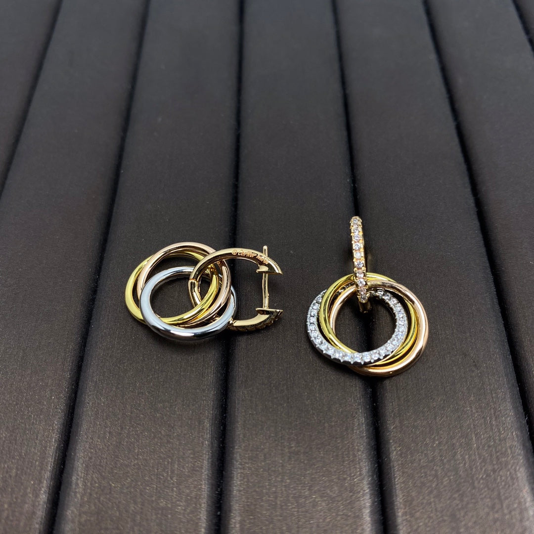 [Lumi Jewelry]TRINITY EARRINGS GOLD DIAMOND