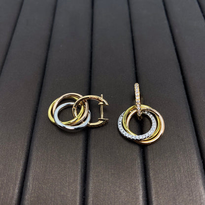 [Lumi Jewelry]TRINITY EARRINGS GOLD DIAMOND
