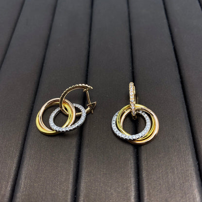 [Lumi Jewelry]TRINITY EARRINGS GOLD DIAMOND