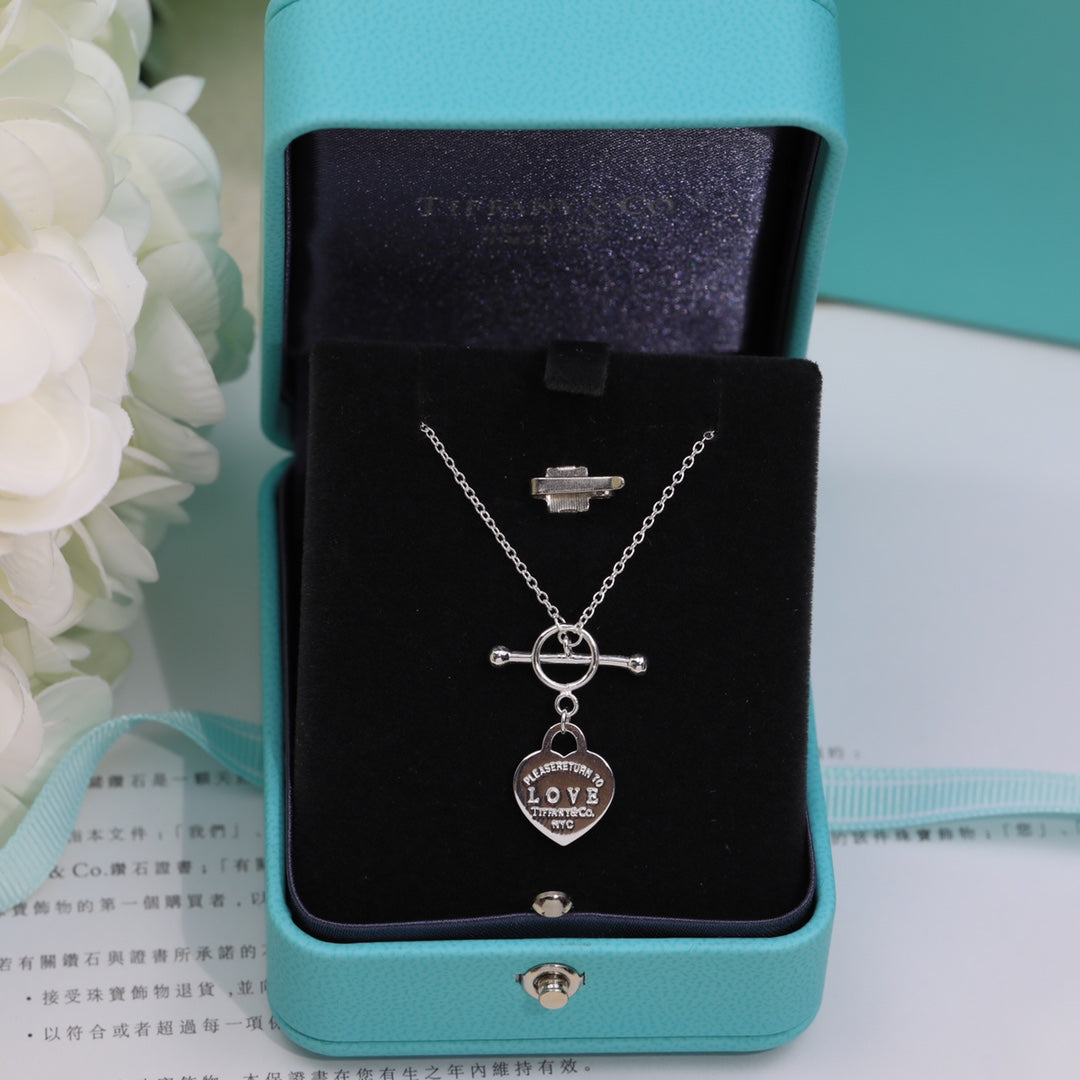[Lumi Jewelry]DOUBLE HEART BLUE NECKLACE