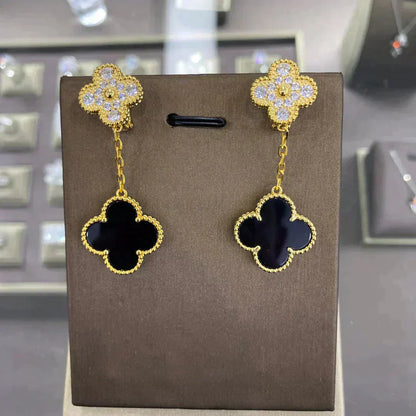 [Lumi Jewels]CLOVER  2 MOTIFS  DIAMOND  EARRINGS (MULTIPLE CHOICESç´