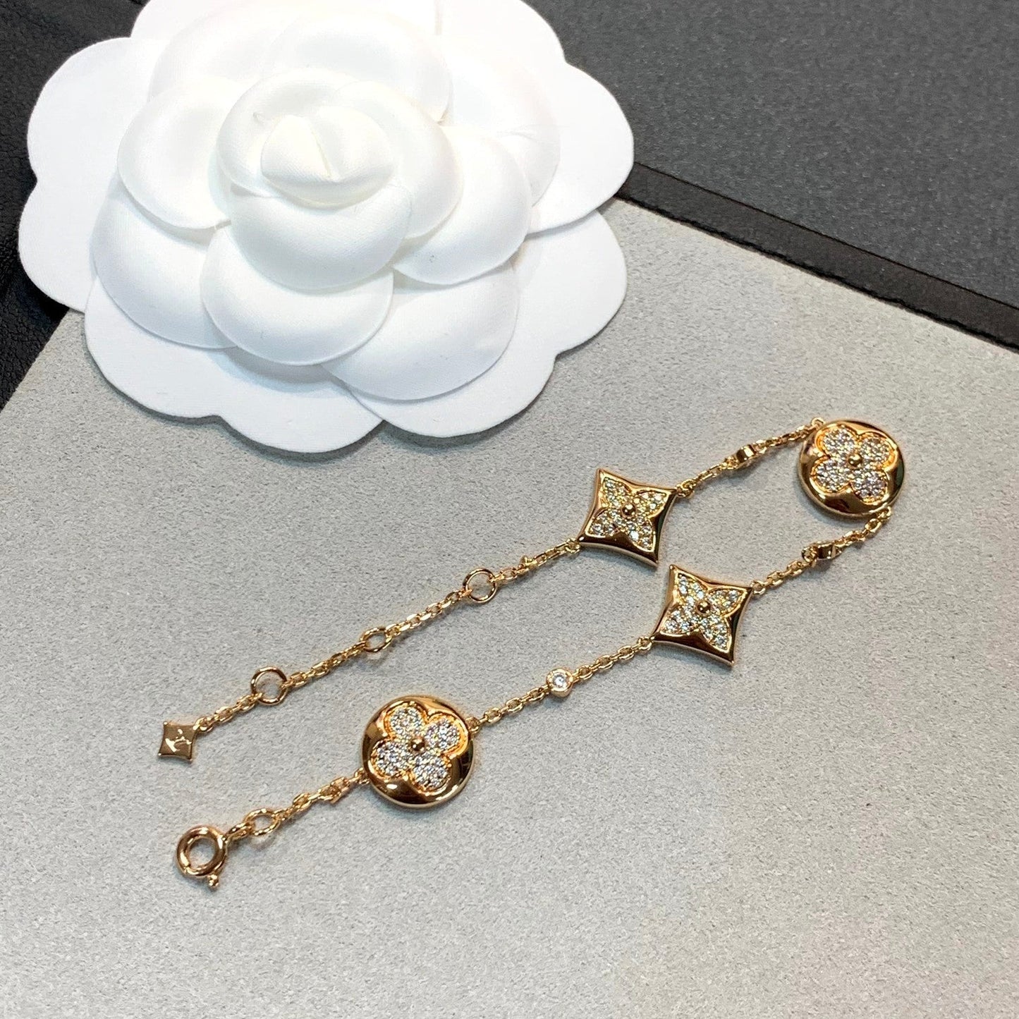 [Lumi Jewels]STAR AND SUN 4 MOTIFS GOLD DIAMONDS BRACELET