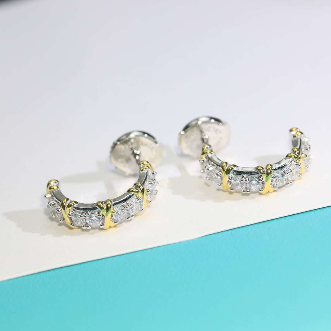 [Lumi Jewelry]TWENTY STONE HOOP GOLD EARRINGS