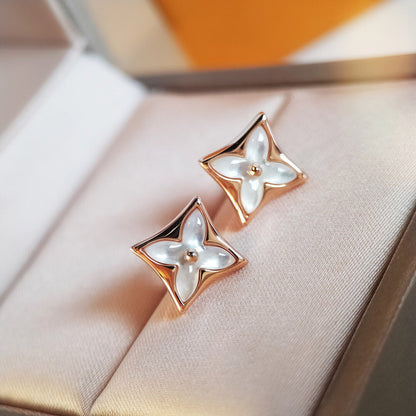 [Lumi Jewels]STAR MOP PINK GOLD EARRINGS