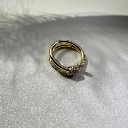 [Lumi Jewelry]KNOT RING DOUBLE ROW GOLD DIAMOND
