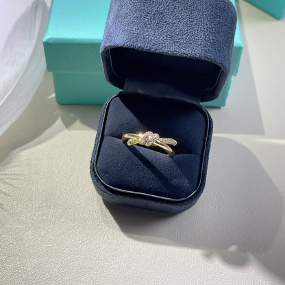 [Lumi Jewelry]KNOT RING DOUBLE ROW GOLD DIAMOND