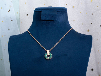 [Lumi Jewels]GARI NECKLACE PINK GOLD MALACHITE