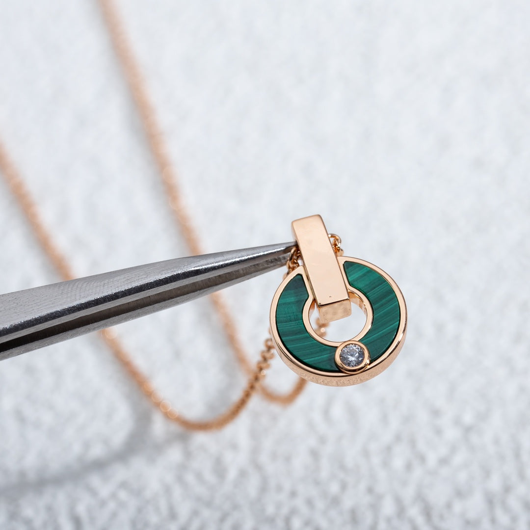 [Lumi Jewels]GARI NECKLACE PINK GOLD MALACHITE