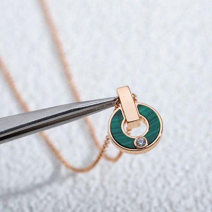 [Lumi Jewels]GARI NECKLACE PINK GOLD MALACHITE