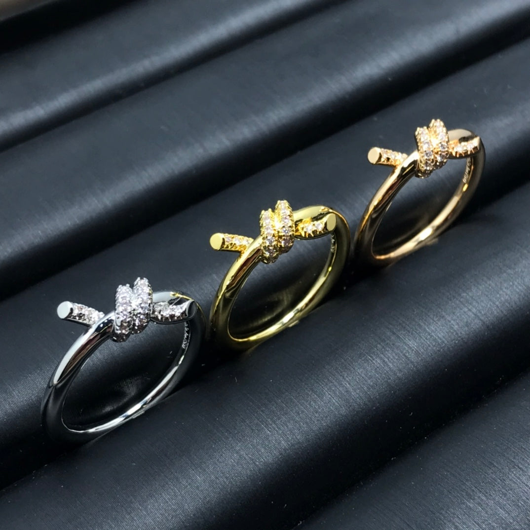 [Lumi Jewelry]KNOT RING 1.2MM DIAMOND