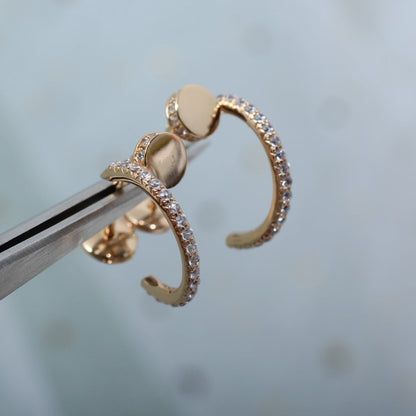 [Lumi Jewels]JUSTE EARRINGS 12.75MM PINK GOLD DIAMOND