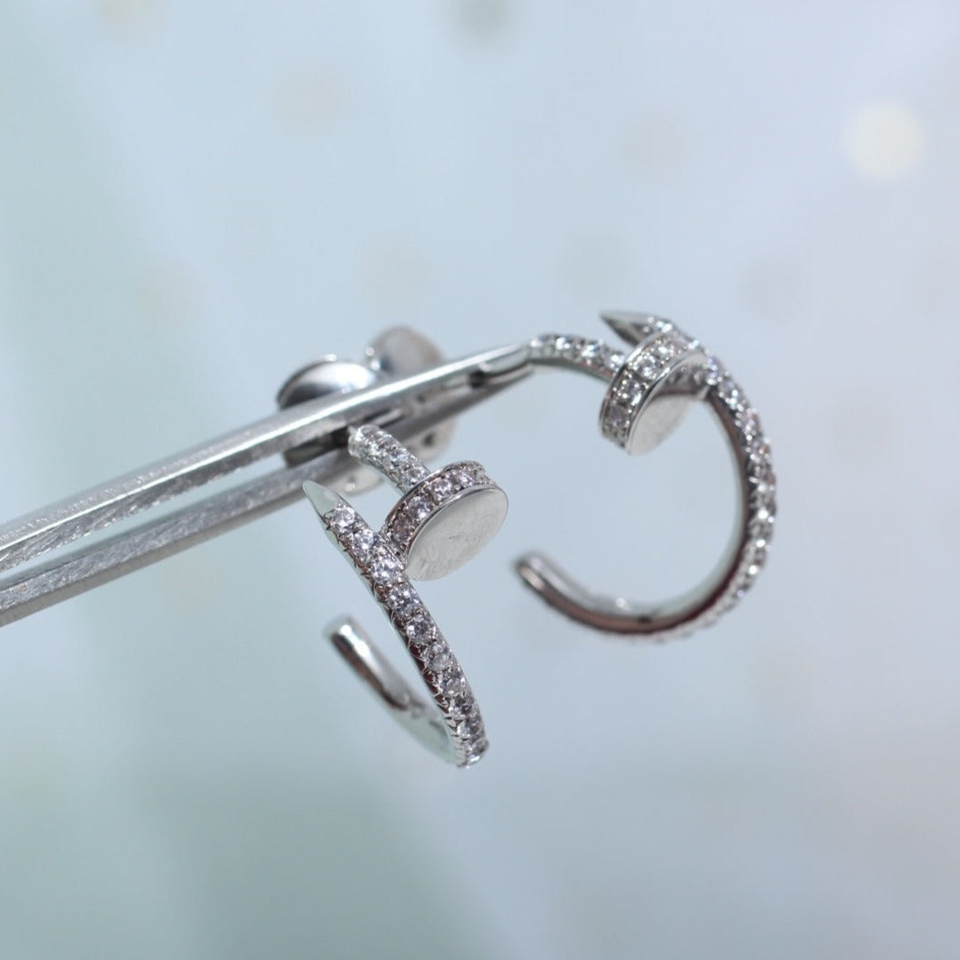[Lumi Jewels]JUSTE EARRINGS 12.75MM SILVER DIAMOND