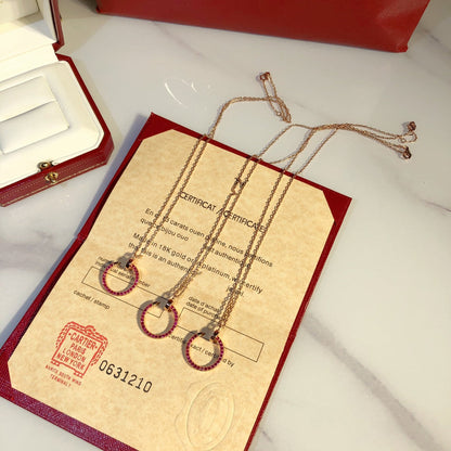 [Lumi Jewelry]JUSTE NECKLACE RED FULL DIAMONDS