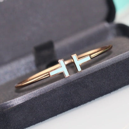 [Lumi Jewelry]T BRACELET 1.8MM TURQUOISE PINK GOLD