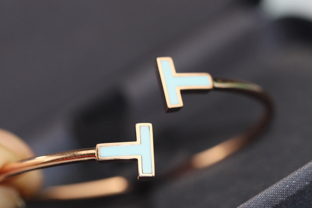 [Lumi Jewelry]T BRACELET 1.8MM TURQUOISE PINK GOLD