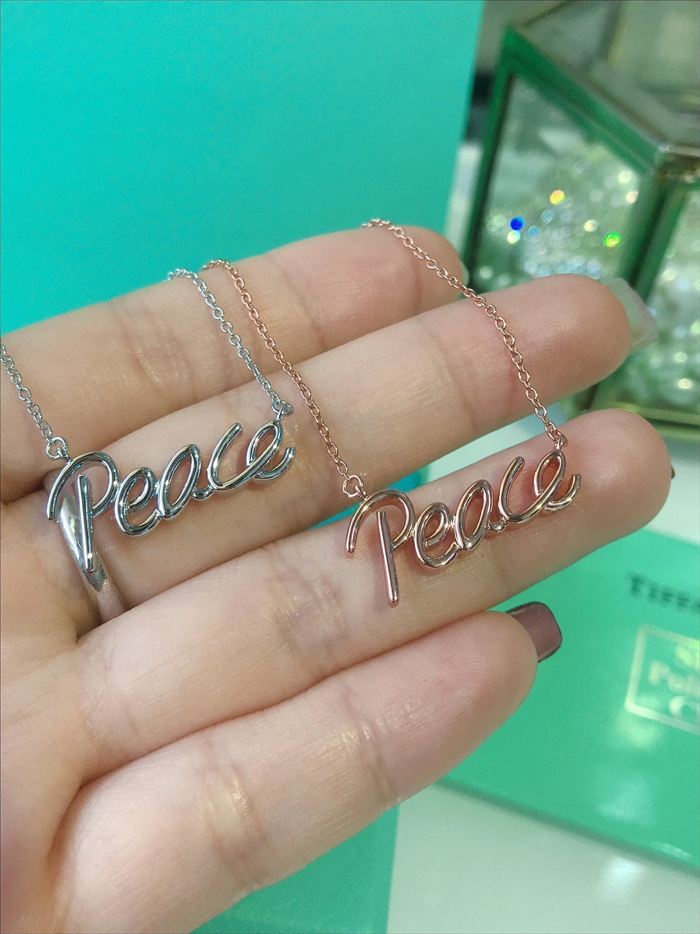 [Lumi Jewelry]PEACE TEXT PEDANT NECKLACE